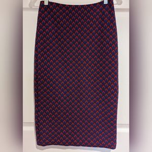 Vintage American Apparel Red & Blue Chevron Sweater Skirt, Size L